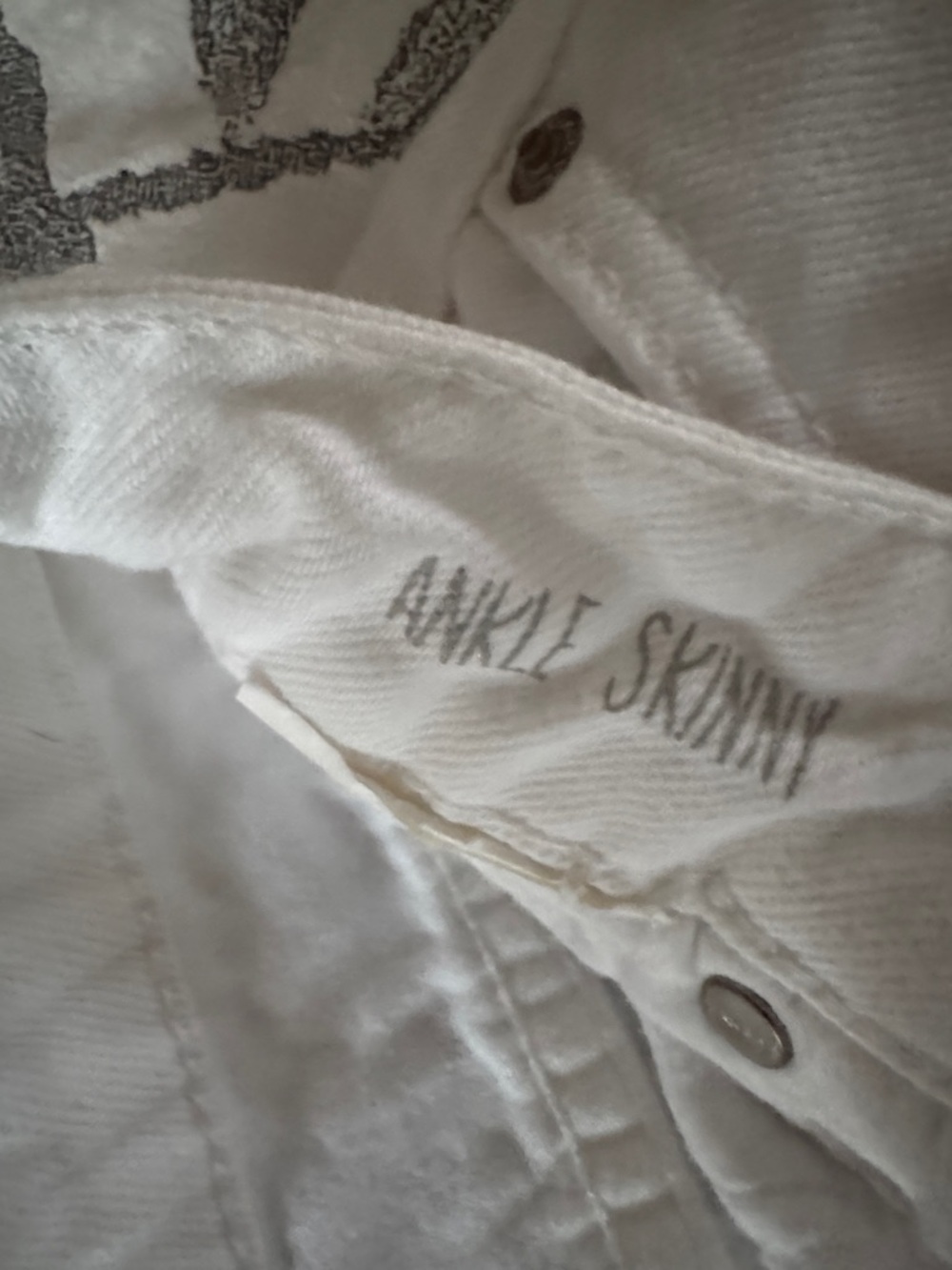 Garage White Distressed Cropped Ankle Jeans - Picture 3 of 5
